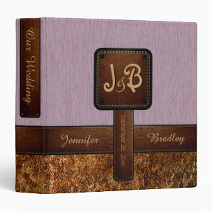 Lavender Wedding Leather Look Binder