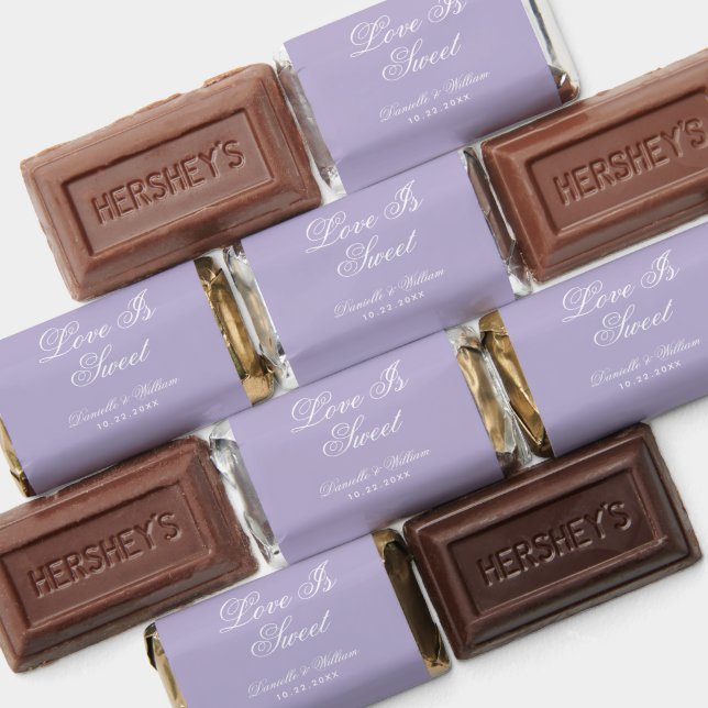 Lavender Wedding Love Is Sweet Calligraphy Purple Hershey's Miniatures (Assorted)