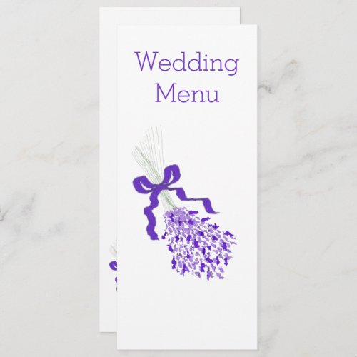 Lavender Wedding Menu