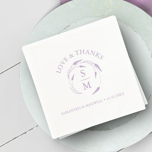 Lavender Wedding Monogram Napkins