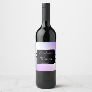 Lavender Wedding Names and Date Wine Label