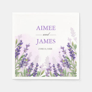 Lavender Wedding Napkin Purple Flowers Rustic Boho