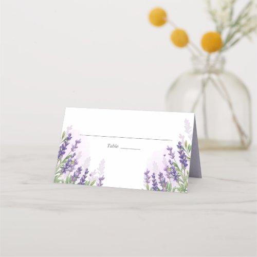 Lavender Wedding Place Card Rustic Pastel Purple