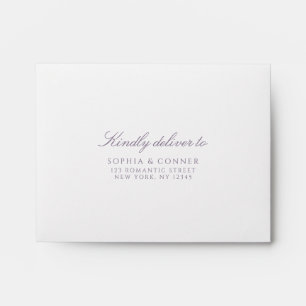 Lavender Wedding Pre-Printed Address RSVP Envelope