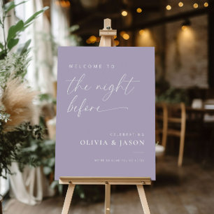 Lavender Wedding Rehearsal Dinner Welcome Sign