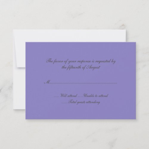 Lavender Wedding Response Card