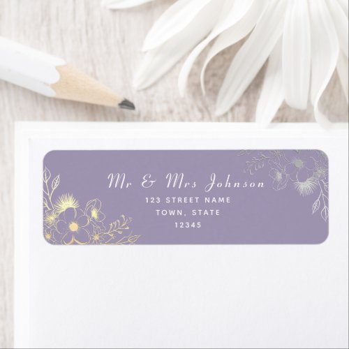 Lavender Wedding Return Address Label