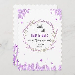 Lavender Wedding Save the Date card