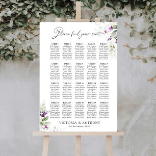 Lavender Wedding Seating Chart Foam Boards