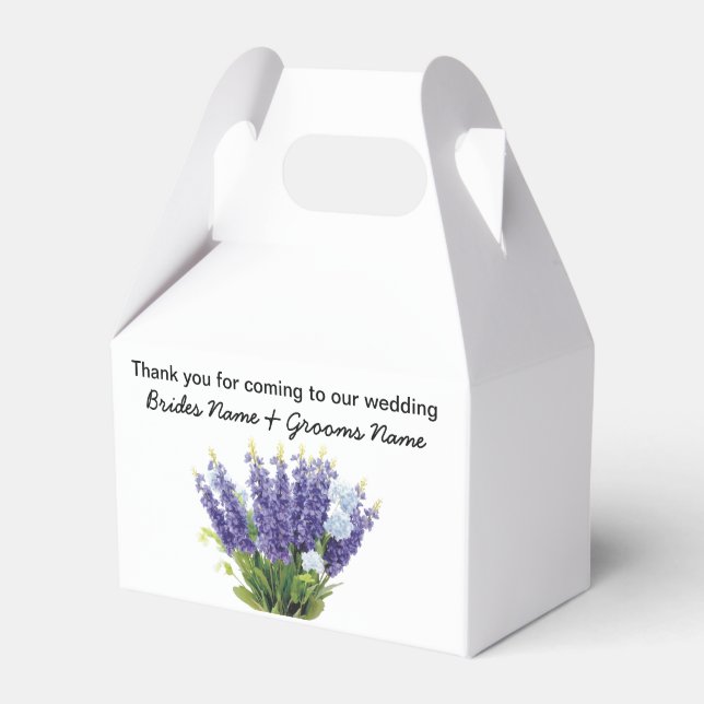 Lavender Wedding Souvenirs Keepsakes Giveaways Favor Boxes (Front Side)