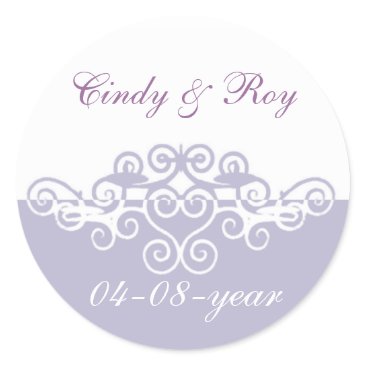 Lavender wedding stickers