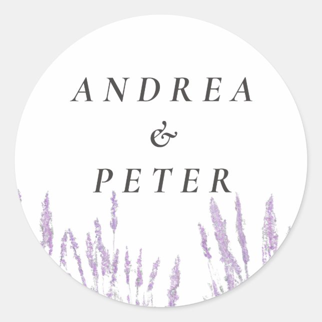 Lavender Wedding Stickers (Front)