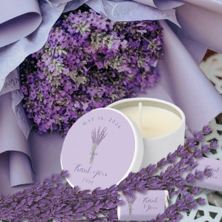 Lavender Wedding Thank You  Mini Candle Favors