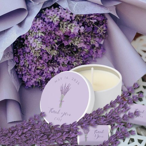Lavender Wedding Thank You Mini Candle Favors