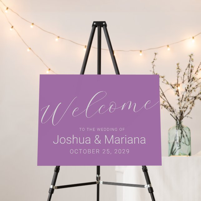 Lavender Wedding Welcome Sign (In Situ (Stand))