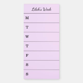 Lavender Weekly Planner Script Name To Do List Magnetic Notepad