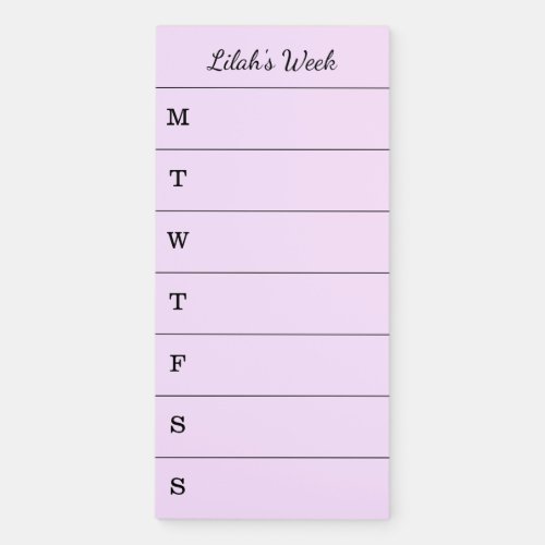 Lavender Weekly Planner Script Name To Do List Magnetic Notepad