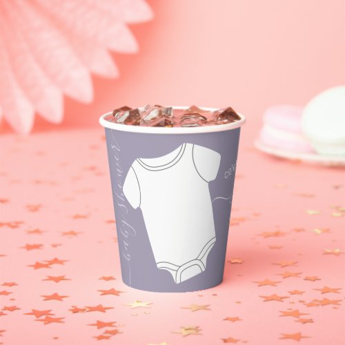 Lavender Whimsical Gender Neutral Baby Shower Paper Cups