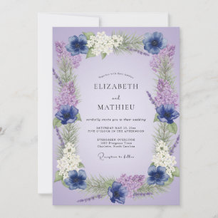 Lavender Whimsical Spring Wedding Invitation