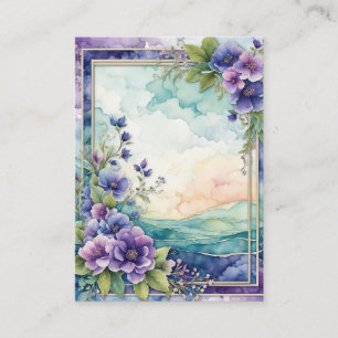 Lavender Whimsy Artistic Floral Border  Business Card
