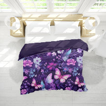 Lavender Whimsy Purple Floral Butterfly Pattern