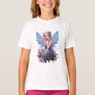 Lavender Whisper Fairy Illustration T-Shirt