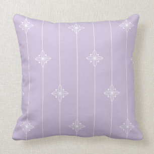 Lavender White Abstract Floral Pattern Throw Pillow