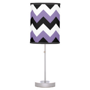 Lavender White Black Zigzag Table Lamp