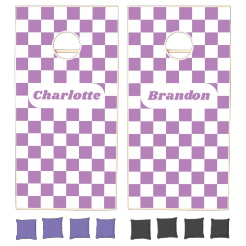 Lavender & White Checker with Names