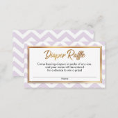 Lavender & White Chevron Diaper Raffle Cards (Front/Back)