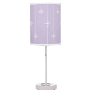 Lavender & White Geometric Pattern Table Lamp