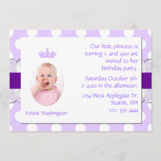 Lavender & White Girl's Birthday Party Invitation