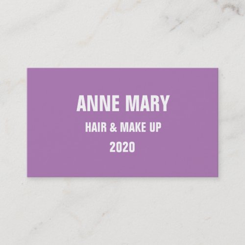 Lavender White Hair  Make Up Modern Purple 2020 Business Card
