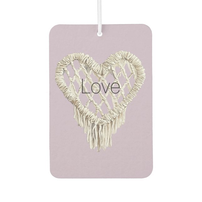 Lavender White Heart Fringe Air Freshener (Front)