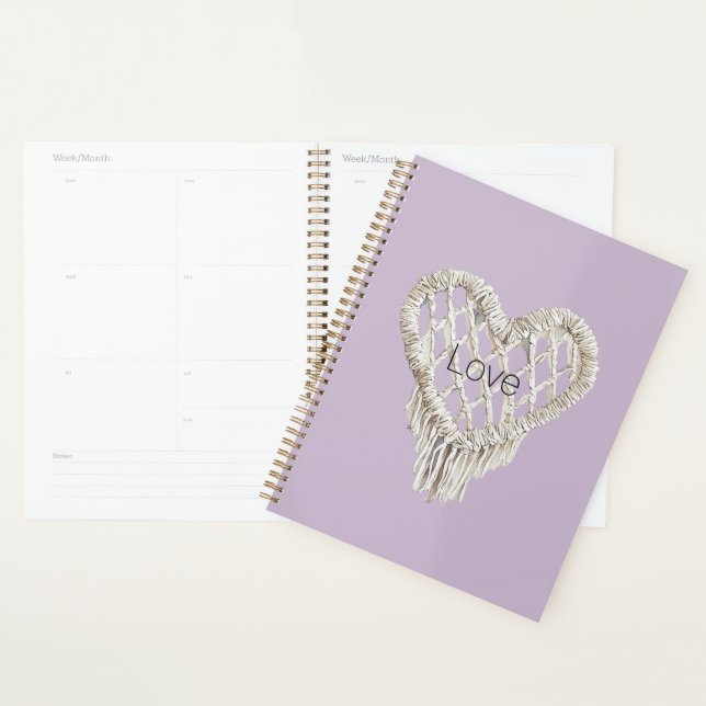 Lavender White Heart Fringe Planner (Display)