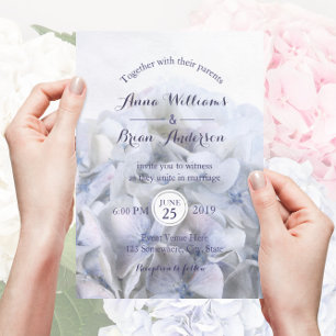©Lavender White Hydrangea Wedding Invitation
