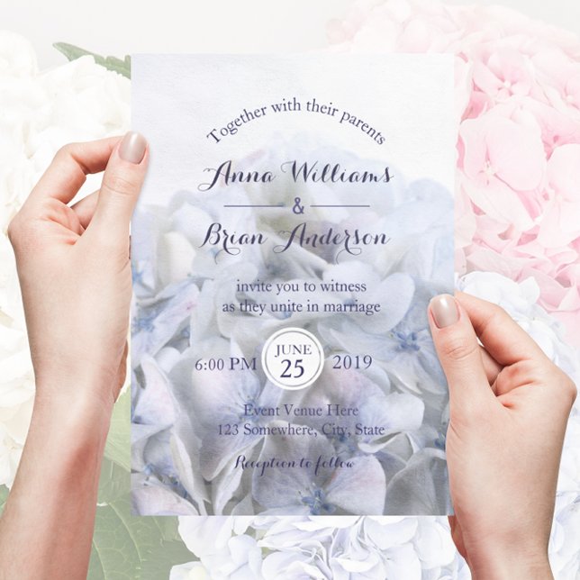 ©Lavender White Hydrangea Wedding Invitation (Creator Uploaded)