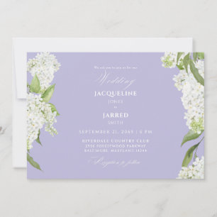 Lavender White Hydrangeas Wedding Invitation