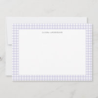 Lavender & white Personalized Gingham flat