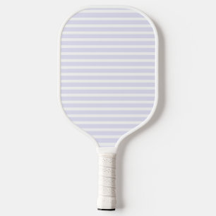 Lavender White Simple Horizontal Striped Pickleball Paddle