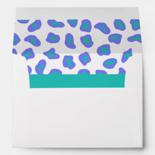 Lavender, White & Teal Zebra & Cheetah Skin Envelope