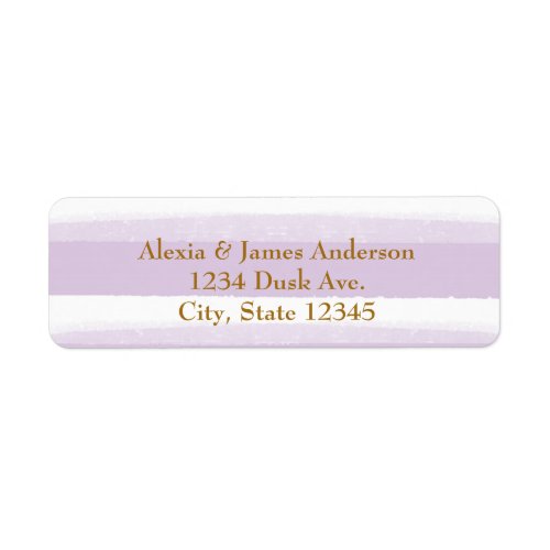 Lavender  White Watercolor Stripes Address Labels