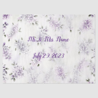 Lavender & white wedding tissue paper