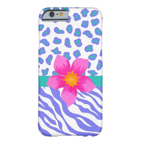 Lavender  White Zebra Leopard Skin Pink Flower Barely There iPhone 6 Case