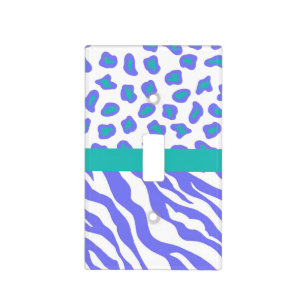 Lavender White Zebra Leopard Skin Stylish Light Switch Cover
