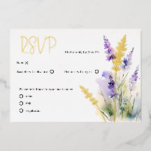 Lavender wild flowers Watercolor RSVP