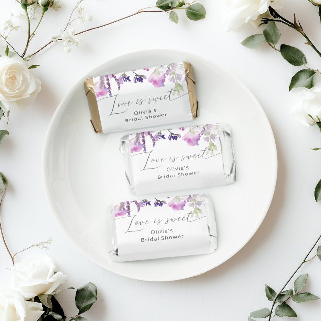 Lavender wildflovers Love is sweet bridal shower Hershey's Miniatures (Creator Uploaded)