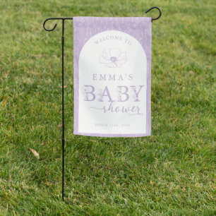 Lavender Wildflower Baby Shower Garden Flag