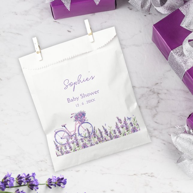 Lavender Wildflower Bicycle Baby Shower Plate Favor Bag (Creator Uploaded)