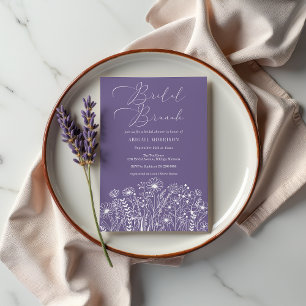 Lavender Wildflower Boho Bridal Brunch Shower Invitation
